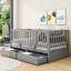 Lit de rangement en bois avec garde-corps et 2 tiroirs-93548537-93548536