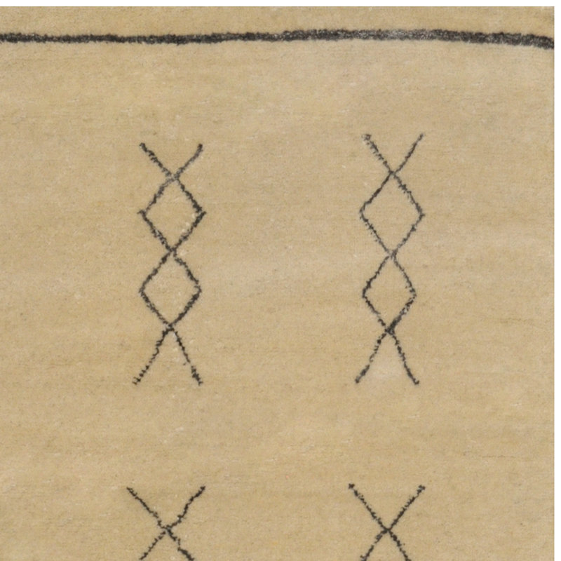 Tapis en laine beige noué la 5 pi 4 po x 8 pi 1 po one-of-kind main Kendig