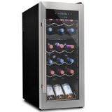 NutriChef Dual Zone 18.9'' Freestanding 18 Bottle Wine Refrigerator