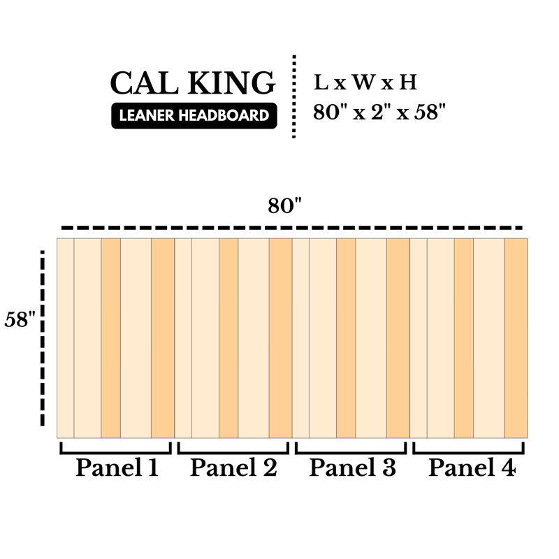 Gendry Solid Wood Panel Headboard Leans on Walls, California King, Brown