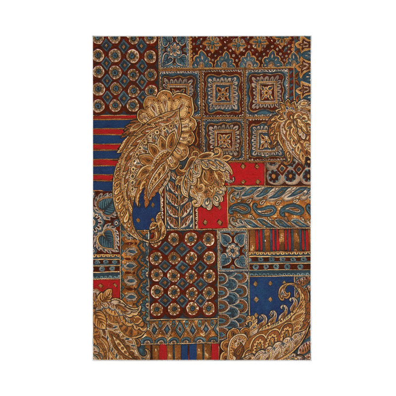 Tapis à motif cachemire brun Elveria, Rectangle 5 pi 3 po x 7 pi 7 po