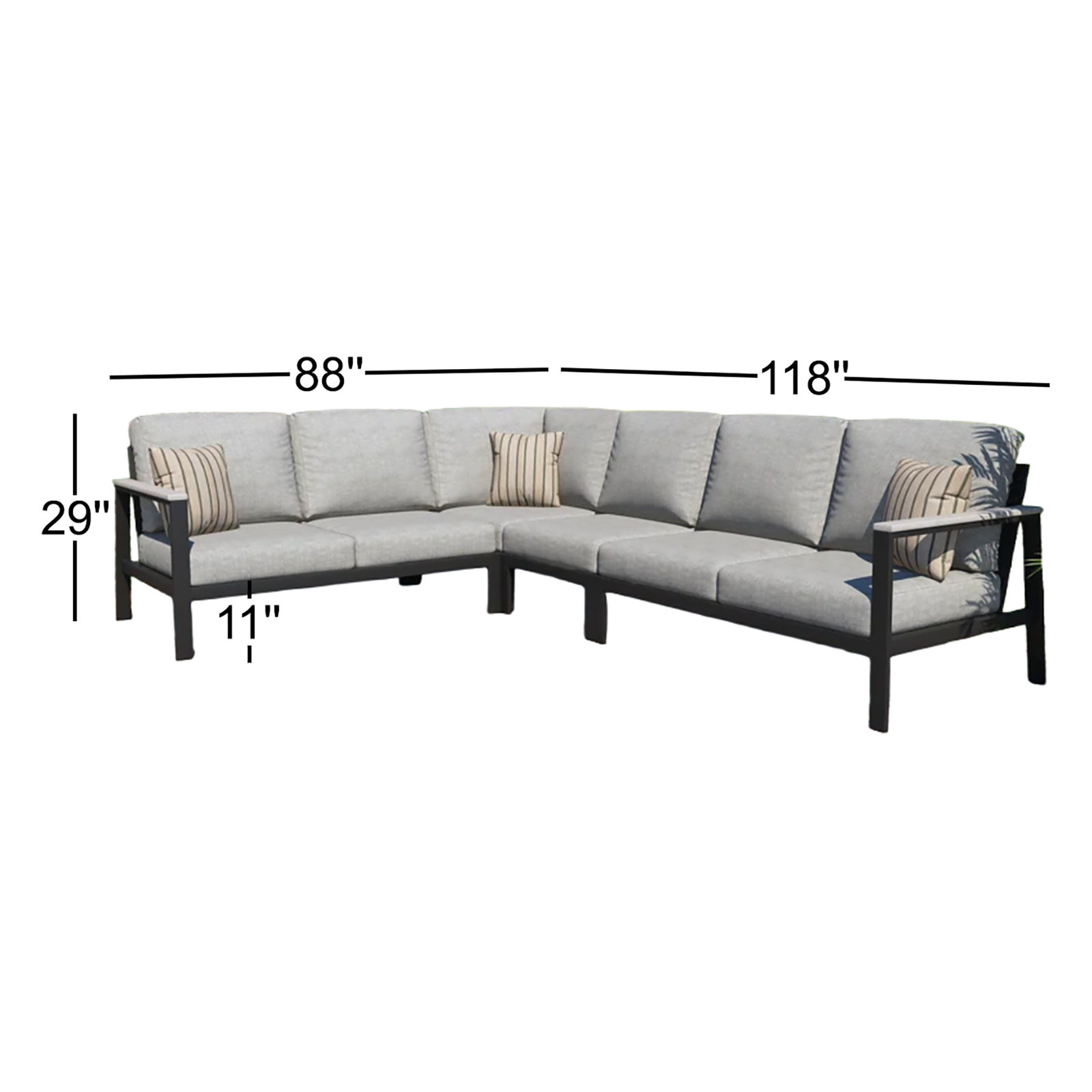 Townsend 88" Sunbrella® Patio Sectional, Canvas Granite Sunbrella® Canvas