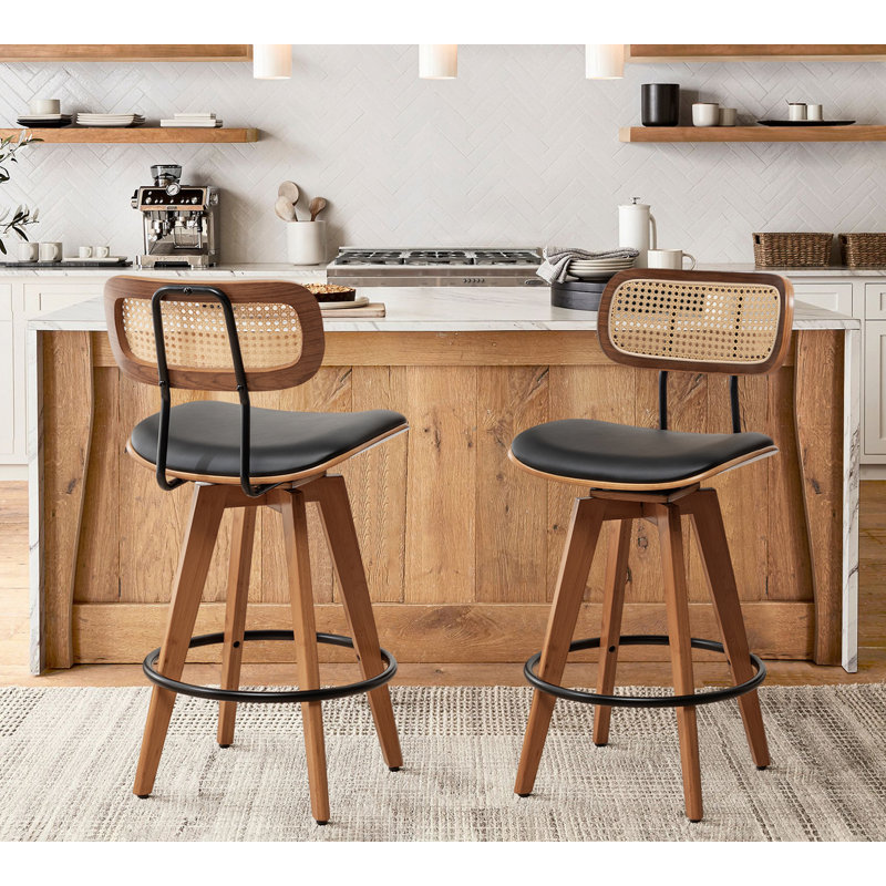 Sirine 66.8cm Swivel Bar Stool, Black