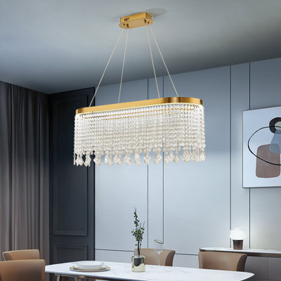 Vard 1 - Light Gold LED Crystal Pendant