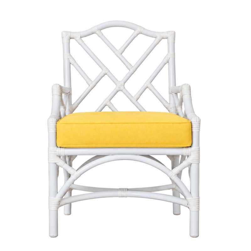 Chippendale Outdoor Dining Armchair, Canvas Buttercup Sunbrella® Canvas