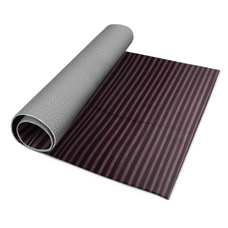 Tapis intérieur / extérieur brun HorizontalStripes, Rectangle 9 pi x 12 pi