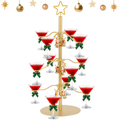 Porte-verre à vin doré en forme d'étoile de Noël