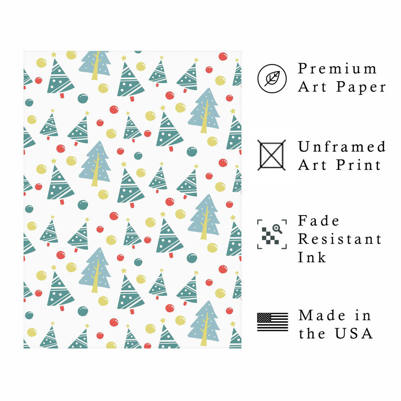 «Holiday Holiday Christmas Tree I», reproduction d'art moderne sans cadre, H 36 po x l 24 po