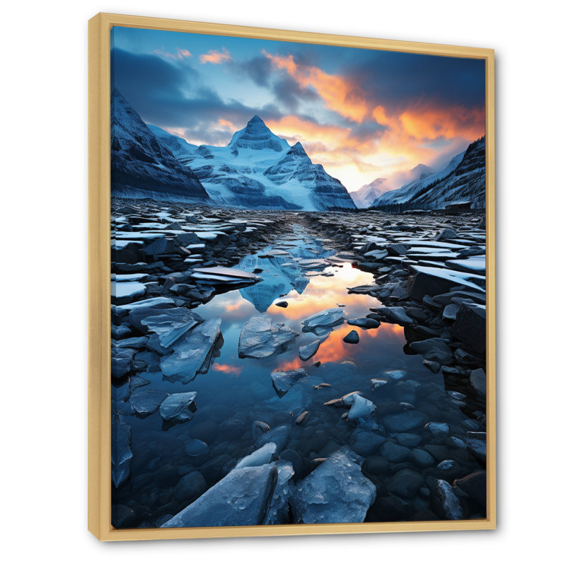 Rayo Canada Columbia Icefield Majesty - impression, Cadre naturel flottant, H 44 po x l 34 po x P 1,5 po