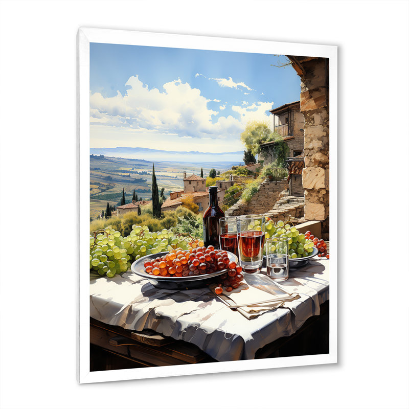 Vineyard Rendezvous In Rioja II - Vineyard Wall Art, Cadre simple blanc, H 20 po x l 12 po x P 1 po