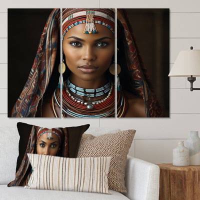 World Cultures Samburu Beauty II On Canvas 3 Pieces Print