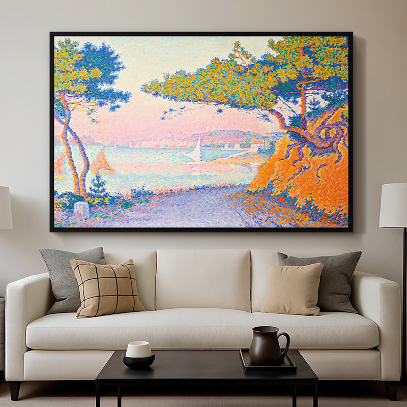 Golfe Juan, 1896 - Paul Signac, toile tendue avec châssis, 26 x 40, Naturel