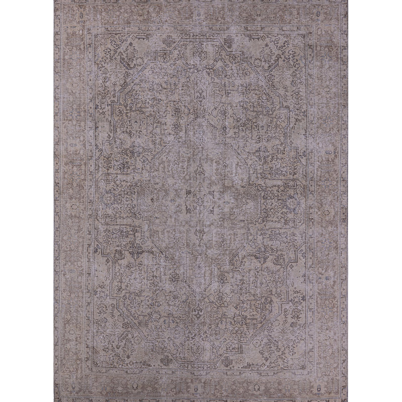 Tapis oriental gris Retrograde, Rond 4 pi