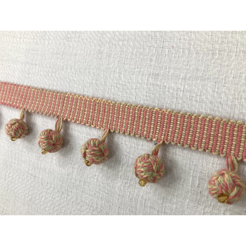 Bordure de frange nouée à la main, Corail