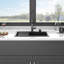 Évier de cuisine en quartz noir 33 po x 22 po, composite, épais et qui minimise la saleté, protège les mains, facile à entretenir, effet granit 33 po x 22 po, surface silencieuse et lisse facilitant le nettoyage hygiénique