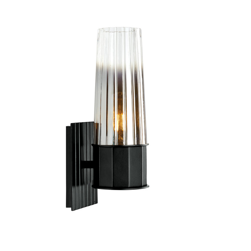 Applique murale à 1 lumière de 12,25 po de hauteur Iicycl - noir mat, Noir, Argent argent