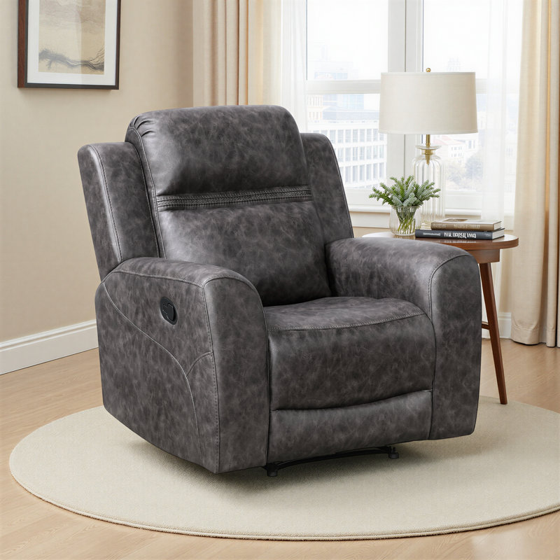 Fauteuil inclinable manuel transitionnel 38 po Neleh, Gris anthracite
