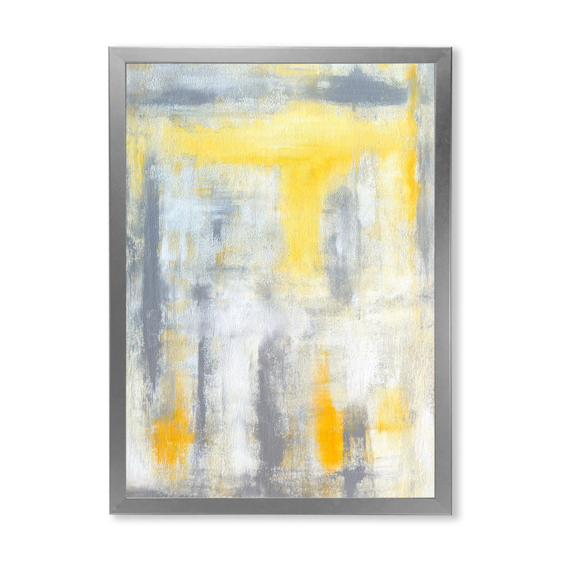 Art moderne gris et bleu II 2PT47715, H 12 po x l 8 po x P 1 po, Encadrement argenté