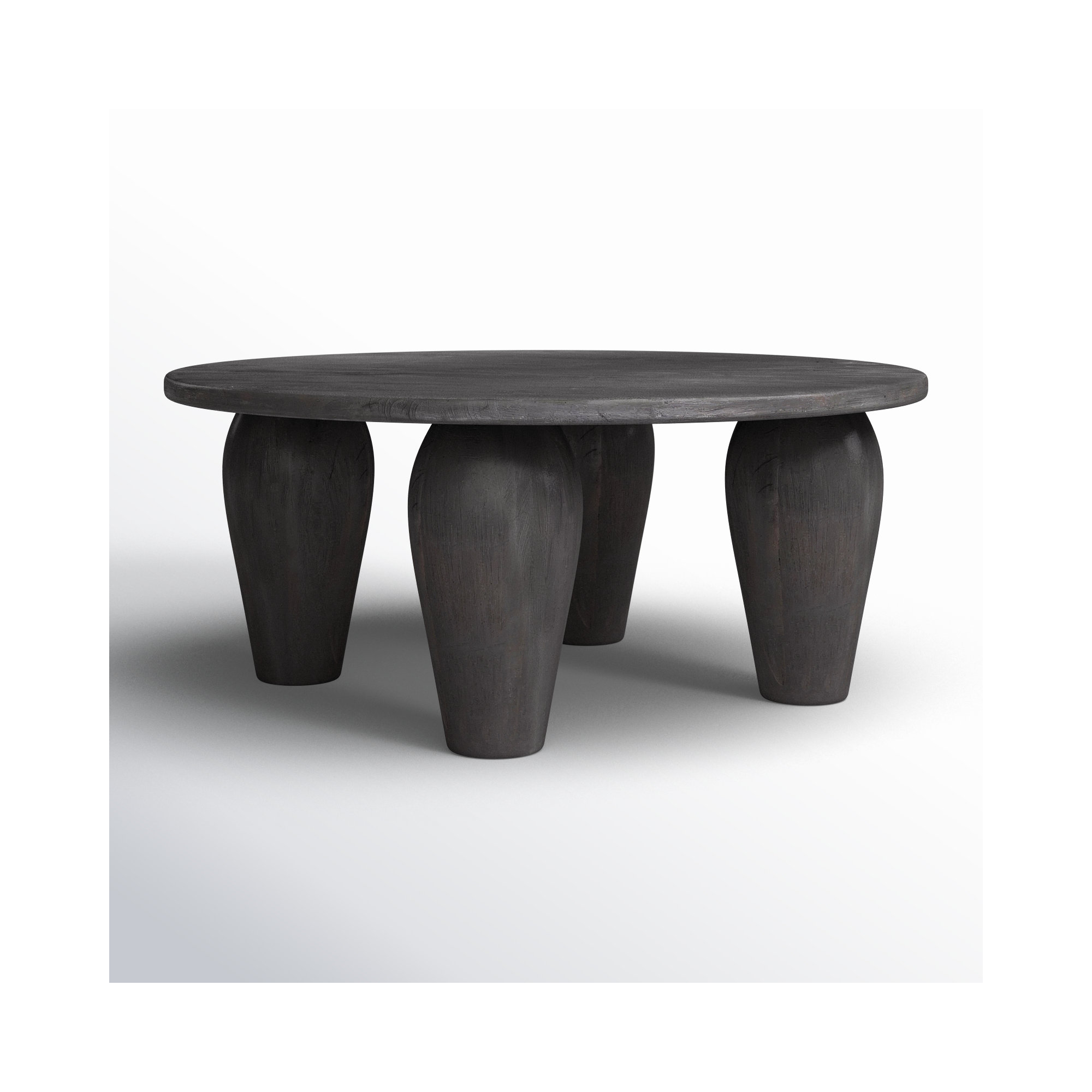 Kei Solid Wood Single Coffee Table, Black, 16" H x 38" L x 38" W