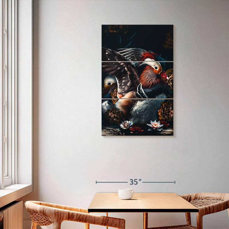 Brampt Dark Mandarin Ducks, 57" H x 36" W