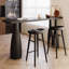 Table de bar droite noire en bois massif