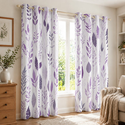 2 pièces de rideaux bloquant le soleil à motif botanique, style abstrait, motif de feuille d'aquarelle minimaliste moderne, décoration d'anneau, décoration de chambre à coucher et de salon pour la maison