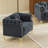 Velvet Chesterfield sofa with round pillows-1871219927
