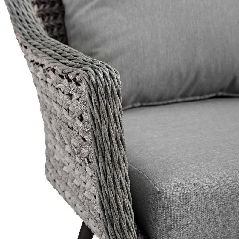Fauteuil d'extérieur en rotin gris osier Endeavor