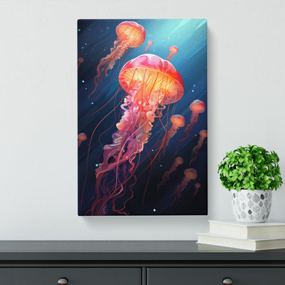 Jellyfish Constructivism Art - Wrapped Canvas