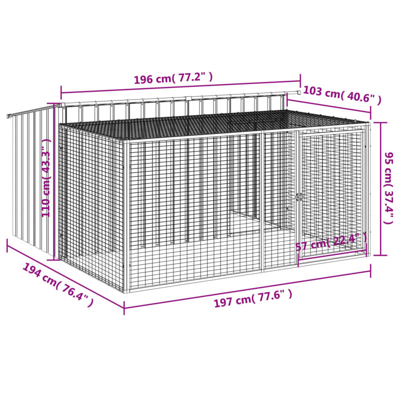 Bludovice Galvanized Steel Dog House