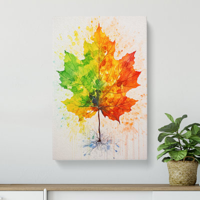 Leaf Gestural No.2 - Wrapped Canvas