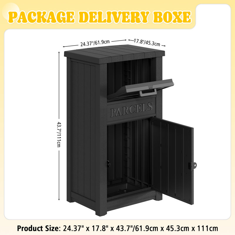 Boîte verrouillable verrouillable - Boîte de livraison en résine résistante aux intempéries pour porche, patio et bord de trottoir