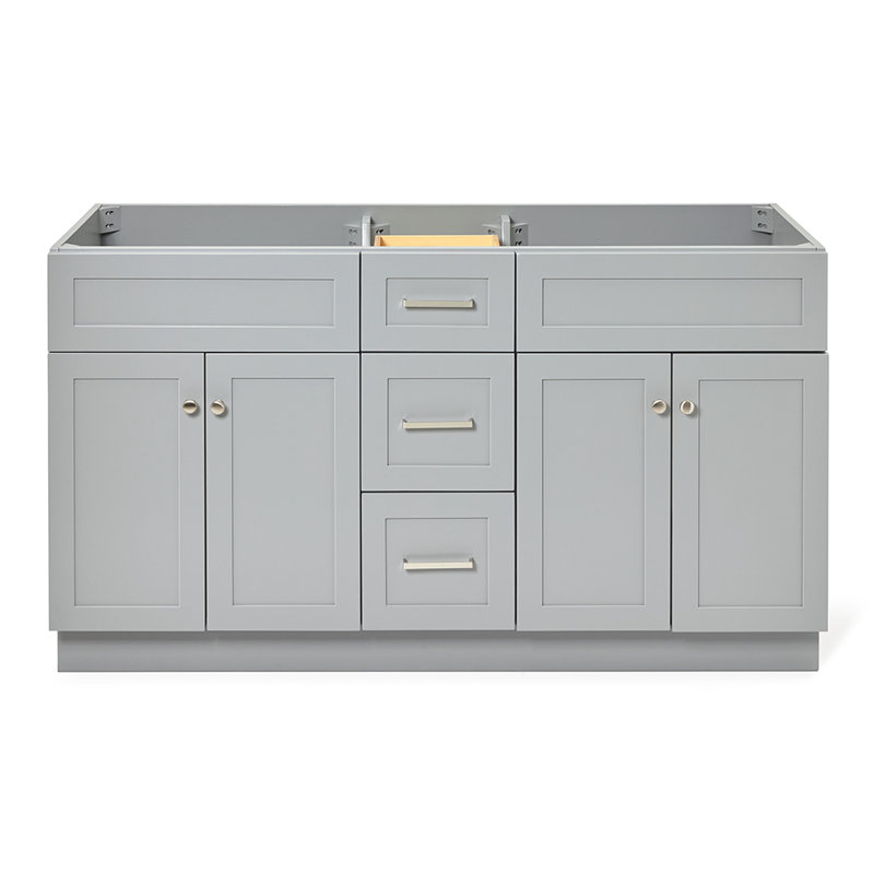 Paulla 60'' W Double Bathroom Vanity Base, Gray