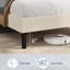 Structure de lit simple avec station de charge USB, structure de lit tapissier en velours côtelé avec tête de lit réglable, support de lattes en bois, aucun sommier requis, assemblage facile, beige-783704898-783704959