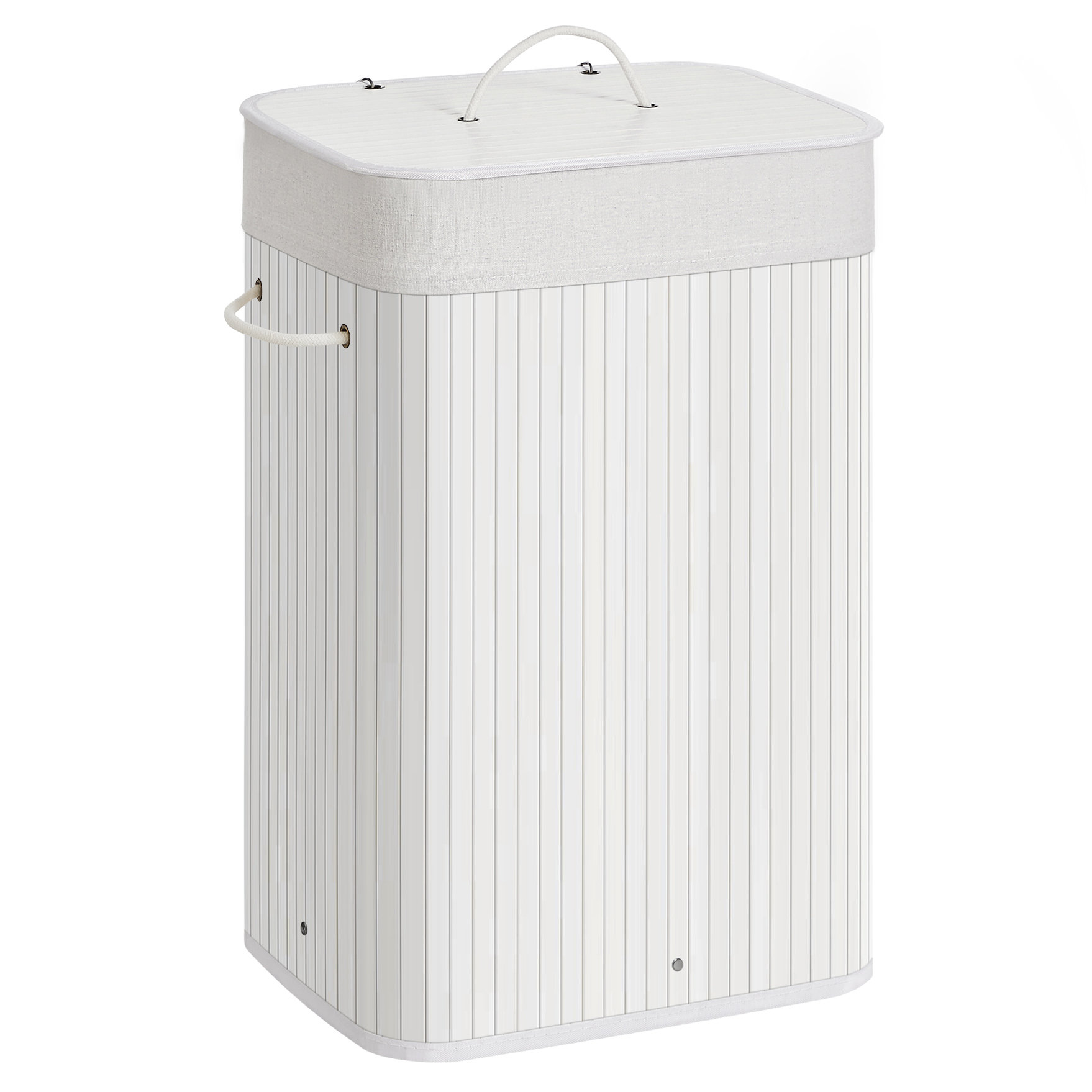 Latitude Run Bamboo Laundry Basket, 72L Foldable Laundry Hamper ...