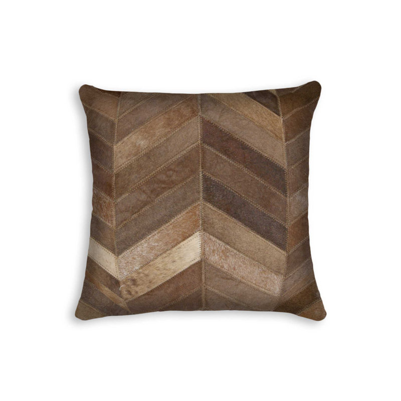 Coussin décoratif à chevrons, Brun clair