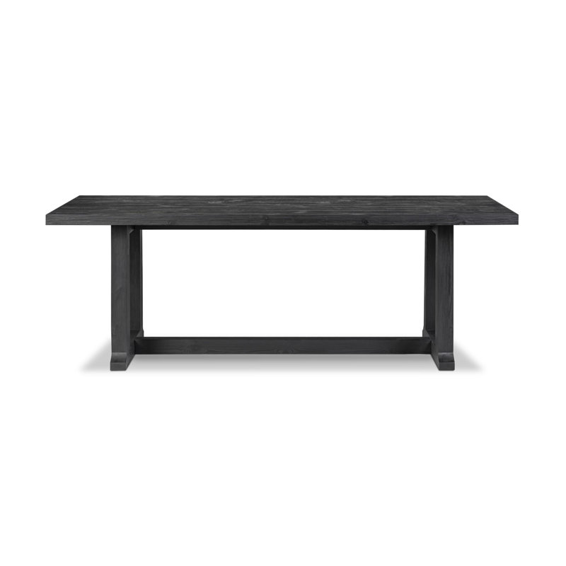 Otto Pine Wood Dining Table, Black, 30" H x 39.25" W x 110" L