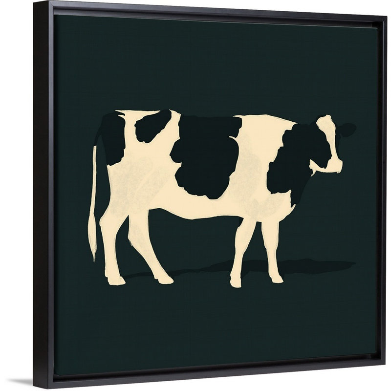 Art mural raffiné Holstein III, H 18 po x l 18 po x P 2 po, Toile avec cadre noir