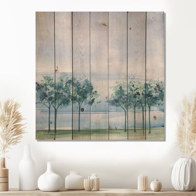 Across the Lake VI - reproduction de Lake House sur bois de pin naturel