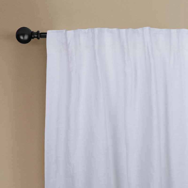 Newport Sheer Curtain Single Panel, 50" W x 96" L, White
