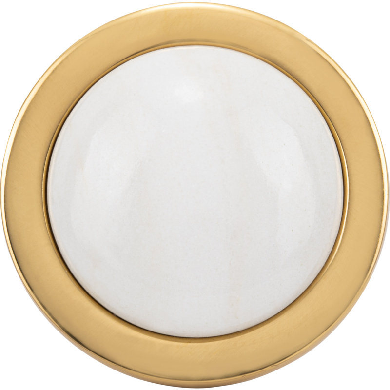 Firesky Diameter Knob, Polished Brass, Calacatta Gold