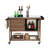 Patio Wicker Rolling Bar Grill Cart,Wine Serving Cart With Wheels,Outdoor Kitchen Island Table With Side Handle