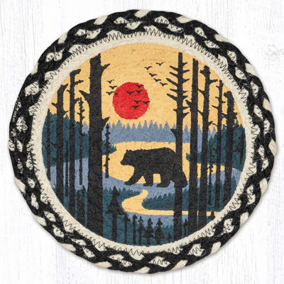 Protège-ours rond tressé en jute tressé durable 10 po x 10 po
