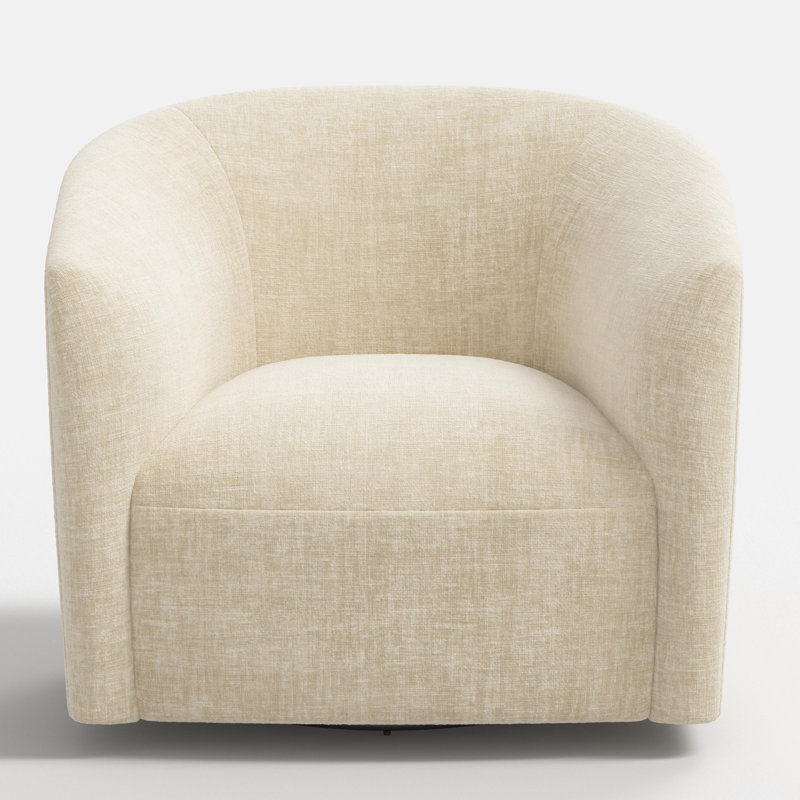 Chaise pivotante Lana en sable Pitt, Polyester crème