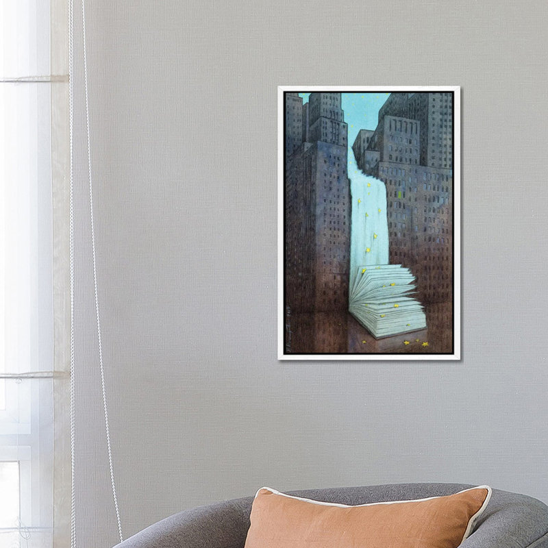 Dream Book 1 Piece Painting on Canvas, 66.04 cm H x 45.72 cm W, White Framed