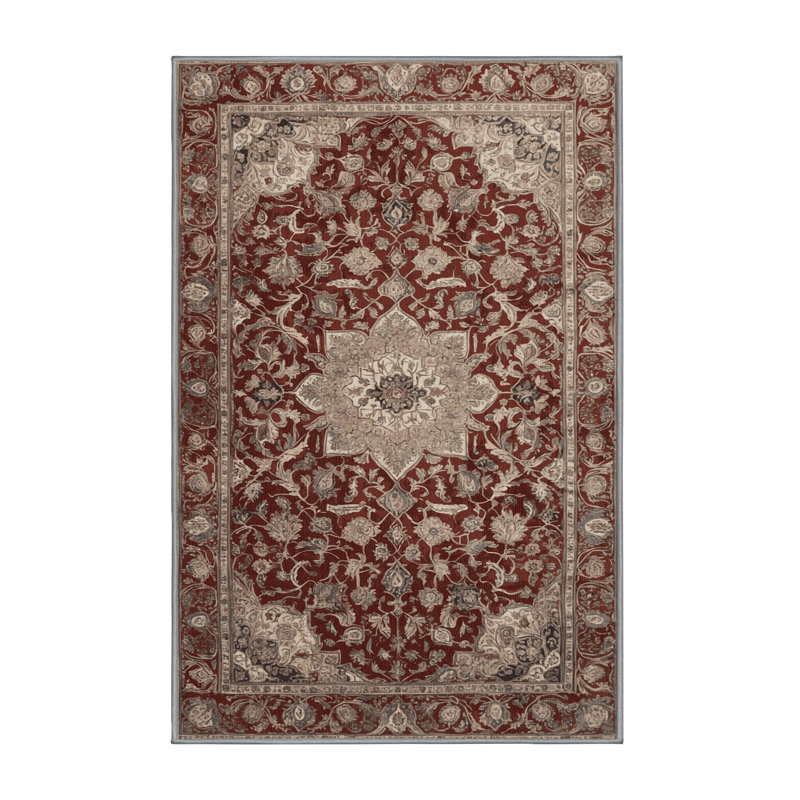 Machine Washable Persian Gray Area Rug, Rectangle 2' x 3'