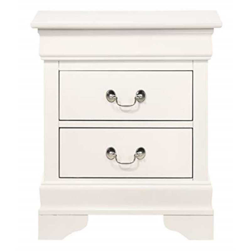 Table de chevet 2 tiroirs Jeffreys, Blanc