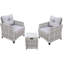 2 chaises Alseepa en osier / rotin avec table d'appoint