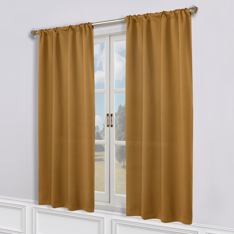 Paire de rideaux obscurcissant avec passe-tringle Moriah Millendon, L 36 po x L 63 po, Brun caramel