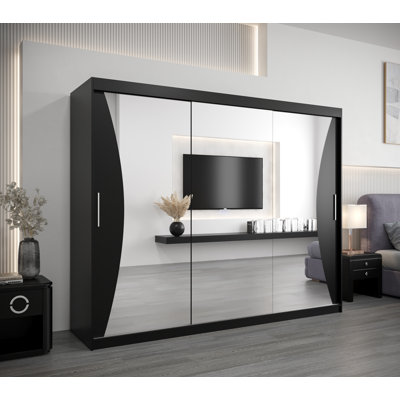 Milvin 3 Door Manufactured Wood Wardrobe
